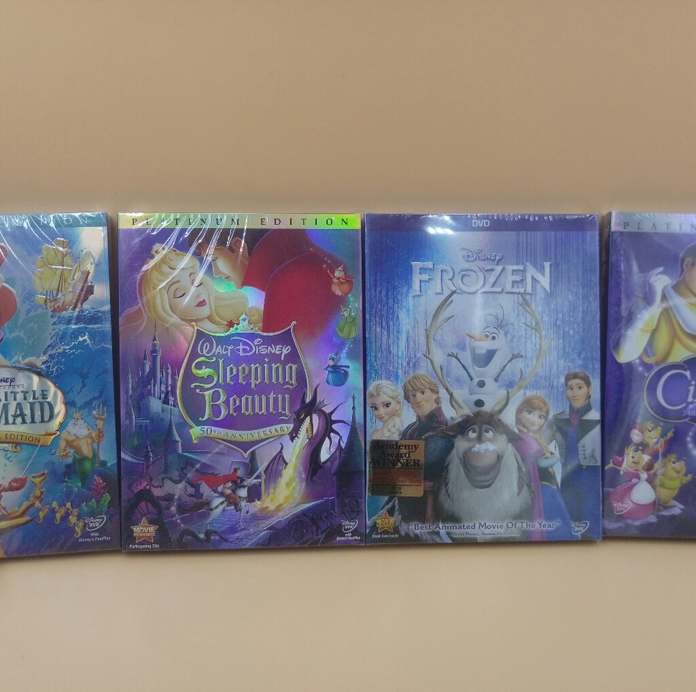 4 . mermaid, sleeping, frozen, Cinderella